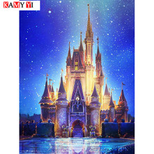 KAMY YI-pintura de diamante redondo/cuadrado completa, cuadro artesanal 5D, punto de mosaico de "castillo", bordado de diamantes para decoración del hogar, regalo HYY 2024 - compra barato