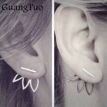 Hollow Out Lotus Flower Earrings Fashion Stud Earrings Jewelry for Women Accessories Double Sided Boucles D'oreilles 2024 - buy cheap