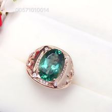 Men Ring Green Crystal Natural Real Green Crystal 925 sterling silver Gem size 10*14mm Fine Green crystal Men Ring 2024 - buy cheap