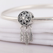 2018 Summer 925 Sterling Silver Bead Spiritual Dreamcatcher Dangle Charm Fit Original Bracelet Bangle DIY Jewelry 2024 - buy cheap