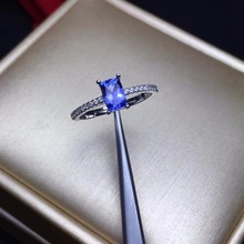 Natural Tested Retangle Tanzanite Gemstone Ring, 925 Sterling Silver, 4*6mm Birthstone Jewelry, Wedding Rings for Women FJ309 2024 - buy cheap