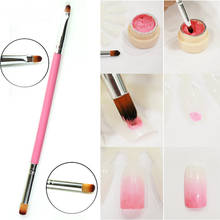 New 2 Head Pink Handle Brush Acrylic UV Gel Polish Builder Gradient Color Blooming Nail Art Painting Drawing Pen Manicure Tools 2024 - buy cheap