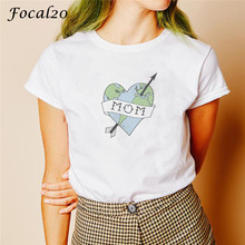 Focal20 streetwear boca coração impressão feminina camiseta casual verão manga curta o pescoço t camisa camiseta topo 2024 - compre barato