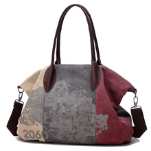 KVKY Large Capacity Women's Bag Casual Canvas Handbag Shoulder Bag Female Color Splice Crossbody Bags For Women Bolsa Feminina 2024 - buy cheap