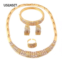 Jewelry Sets  Luxury Design New Fashion Gold tone Crystal Necklace/Earrings/Bracelet/Ring  Jewelry Sets  Women 2024 - buy cheap