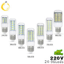 MUFAVA LED lamp E14 E27 LED BULB 24 36 48 56 69 72 96 leds SMD 5730 Corn Bulb  220V Chandelier LED Candle light LED Spotlight 2024 - buy cheap