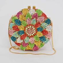 Bolso de mano con forma de girasol para mujer, Pochette con forma de girasol, Bolso de noche de cristal de Diamante, para fiesta, 88153 2024 - compra barato