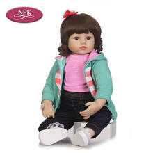 NPK 60 см Силиконовая Кукла Reborn, Реалистичная кукла Boneca Realista, детские куклы для принцессы, подарок на день рождения, кукла Bebe Reborn, игрушки 2024 - купить недорого