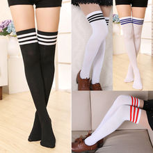 2018 New Fashion Hot Sexy Womens Lady Girls Fashion Cotton Knit Over Knee Thigh High Stockings 2024 - buy cheap