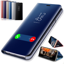 Hot Smart Mirror Flip Case For Samsung Galaxy A6 A8 A7 2018 A750 A3 A5 J3 J5 J7 2016 2017 S6 S7 edge S8 S9 Plus Note 9 8 Cover 2024 - buy cheap