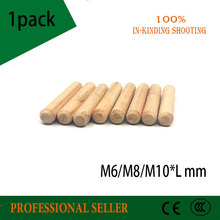 Produto para acessório de móveis, m6/m8/m10 * l mm, conjunto de hastes de madeira redondas, para artesanato 2024 - compre barato