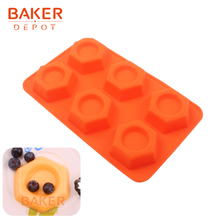 Molde de silicona para hornear pasteles hexágono diseño molde de pudín de gelatina hecho a mano jabón pan forma de pastel pequeño 2024 - compra barato