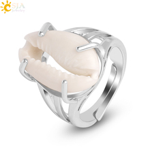 CSJA Natural White Conch Ring for Women Men Seashell Finger Rings Adjustable Gold Silver Color Summer Beach Party Jewellery G057 2024 - buy cheap