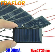 Módulo de células solares policristalinas de alta eficiencia, Kits de células solares para DIY, Panel Solar de 5V y 30mA, 53x30mm, 10 Uds. 2024 - compra barato