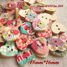 144pcs heart shape mixed pattern printing wood buttons child baby buttons scrapbooking craft sewing accessories wholesale 2024 - buy cheap