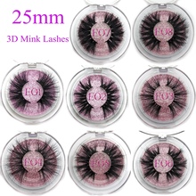 Mikiwi 25mm False Eyelashes Wholesale Thick Strip 25mm 3D Mink Lashes Custom Packaging Label Makeup Dramatic Long Mink Lashes 2024 - купить недорого