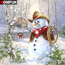 HOMFUN Diy Full Square Round Drill 5D Diamond Painting Cross Stitch Diamond Embroidery "Cartoon snowman" Home Decor Gift A08889 2024 - buy cheap