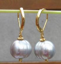 Free shipping huge AAA 10-11mm White Baroque Pearl Earrings 14K/20 YELLOW HOOK 2024 - buy cheap