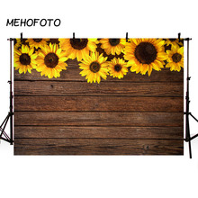 MEHOFOTO Wood Texture Sunflowers Floral Photography Background Bridal Shower Birthday Party Decor Backdrop for Photo Booth 2024 - buy cheap