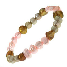 Exquisita joyería de perlas pulsera elástica de perlas de agua dulce Multicolor Natural de mujer 7-8mm 7,5 ''al por mayor nuevo envío gratis 2024 - compra barato