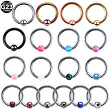 1PC Titanium Crystal Captive Bead Rings Opal Ball Closure Nipple Lip Eyebrow Nose Piercing Ear Septum Helix BCR Piercing Jewelry 2024 - buy cheap