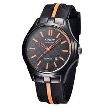 XINEW Men Fashion Sport Soft Silicone Band Watch Brand Original Date Calendar Big Face Casual Quartz Watch Montre Homme Marque 2024 - buy cheap