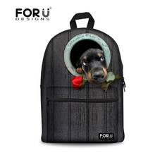 FORUDESIGNS Men Canvas Backpack For Children Boy 3D Dog Animal Male Casual Shoulder Backpacks Travel Bagpack Laptop Bag Mochilas 2024 - buy cheap