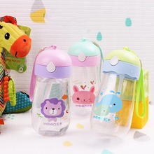 380ML Baby Drinker with Straw Cup BPA Free Cartoon Animal Pattern Learning Drinking Water Children's Cup Baby Water Bottle 2024 - buy cheap