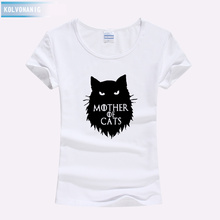 Camiseta estampada feminina, camiseta da moda, feminina, para mãe e gato, de verão, kawaii, preta e branca, harajuku, melhores amigos 2024 - compre barato