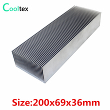 Radiador dissipador de calor de alumínio, 200x69x36mm, para chip led, cooler eletrônico e refrigeração 2024 - compre barato