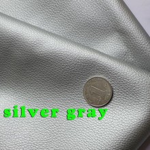 Silver Gray Small Lychee Pu Leather  Faux Leather Fabric  Pu Artificial leather  Upholstery Leather   By The Yard  Free Shipping 2024 - buy cheap