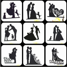 Wedding Cake Topper Black Wedding Decoration Anniversaire Mr Mrs Wedding Cake Topper Party Supplies Bride And Groom Cake Topper 2024 - buy cheap