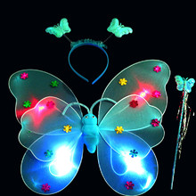 3pcs/Set Girls Led Flashing Light Fairy Butterfly Wing Wand Headband light up funny educational led Luminous toys A521 2024 - buy cheap