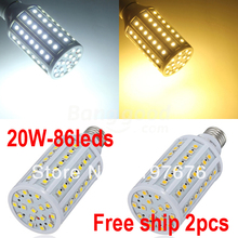 LED light lamps e27 led light 5050 e27 110V/220V 2Pcs/Lot Energy Efficient Corn Bulbs E27 5050 86LEDs Lamp 5050 SMD 20W 2024 - buy cheap