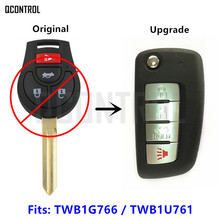 Дистанционный ключ QCONTROL, обновленный для NISSAN 433MHz March Qashqai солнечное сильfi Tiida X-Trail с чипом ID46, Автомобильный Дверной замок 2024 - купить недорого