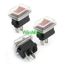 Interruptores rocker spst 2 terminais, ac 6a 250v 125v, à prova d'água tampa