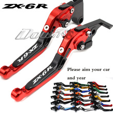 Laser Logo CNC Adjustable Motorcycle Brake Clutch Levers For Kawasaki ZX6R ZX-6R ZX 6R 2000 2001 2002 2003 2004 2024 - buy cheap
