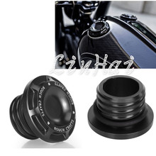 Motorcycle Black CNC Aluminum Rough Crafts Aluminum Fuel Gas Oil Cap For Harley Sportster XL 1200 883 1996-2014 2024 - buy cheap