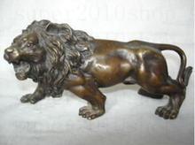 Copper Statue Sculpture&Carving Bronze coffee Fierce Lions Wild Animals Figure Statue Size: H ( 7cm ) * W ( 6cm ) * L (14cm) 2024 - buy cheap