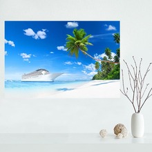 Póster con estampado de palmeras de verano para playa, póster de satén personalizado, póster de pared, póster de tela de seda 2024 - compra barato