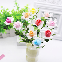 Mini ramo de flores artificiales de seda, 50 Uds., 2,5 cm, pompones de espuma de PE, para coronas, DIY, ramo de flores falsas para boda 2024 - compra barato