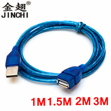 JINCHI-Cable de extensión USB 1,5 de alta velocidad para ordenador, Cable de sincronización de transferencia de datos, superlargo, 1M/2,0 M/2M 2024 - compra barato