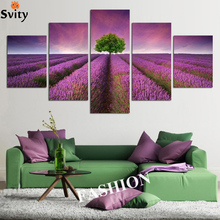 NO frame 5pcs Provence Lavender Modular pictures flowers canvas painting home decor on wall quadro Mural cuadro free shipping 2024 - buy cheap