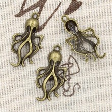 12pcs Charms Octopus 32x17mm Antique Making Pendant fit,Vintage Tibetan Bronze Silver color,DIY Handmade Jewelry 2024 - buy cheap