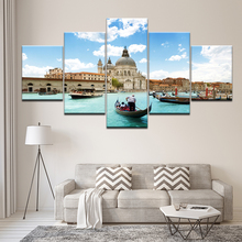 Canvas Painting Grand Canal Venice Italy Window 5 Pieces Wall Art Painting Modular Wallpapers Poster Print Home Decor 2024 - buy cheap