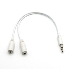 Cable divisor de micrófono para auriculares, conector macho a 2 hembra Dual de 3,5mm, Audio estéreo 2024 - compra barato