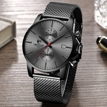 Cheetah homens relógio de negócios moda quartzo relógios de pulso malha aço inoxidável cronógrafo masculino data relogio masculino 2024 - compre barato