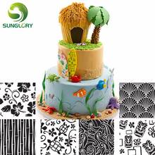 DIY 6PCS Hawaiian Texture Sheet Set Sugar Craft Cookie Decoration Texture Mat Baking Tools For Cakes Cupcake Fondant Cake Mold 2024 - buy cheap