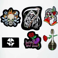 Death Corpse Zombie Rose Iron On Patches Sewing Embroidered Applique for Jacket Clothes Stickers Badge DIY Apparel Accessories 2024 - buy cheap
