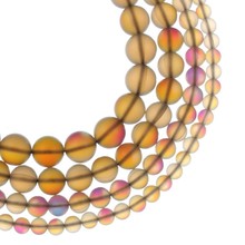 Glitter redondo contas de vidro fosco áustria cristal maçante polonês lua solta grânulos para needlework jóias fazendo pulseira colar 2024 - compre barato